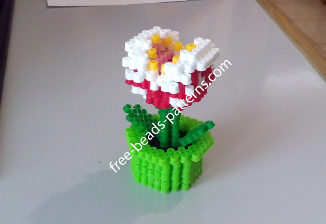 3D perler beads Piranha Plant from Super Mario work photos (6)