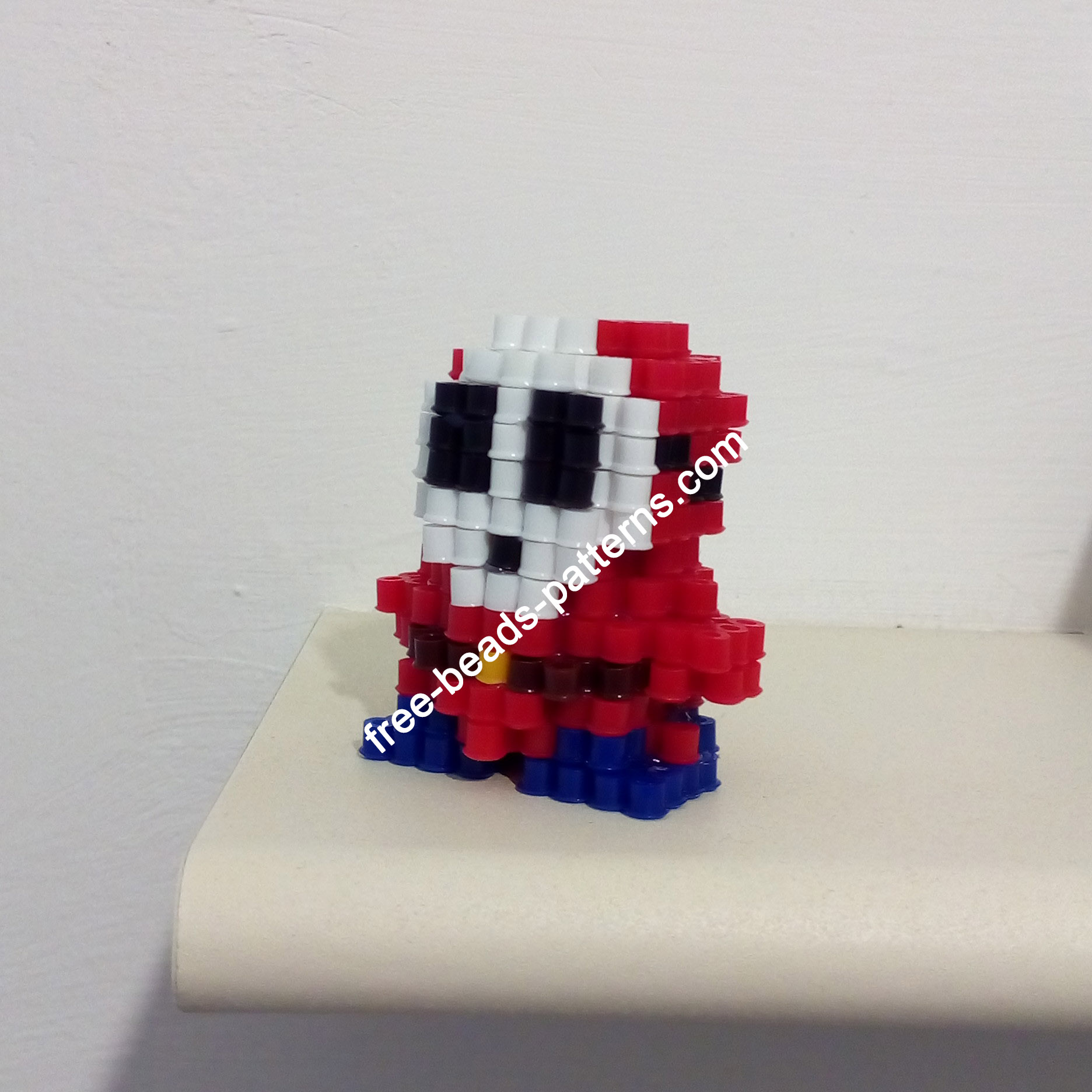 3D perler beads Shy Guy from Super Mario work photos (6)