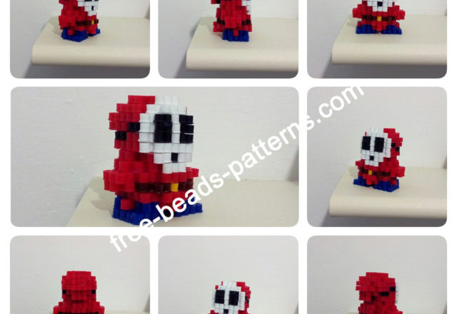 3D perler beads Shy Guy from Super Mario work photos (7)