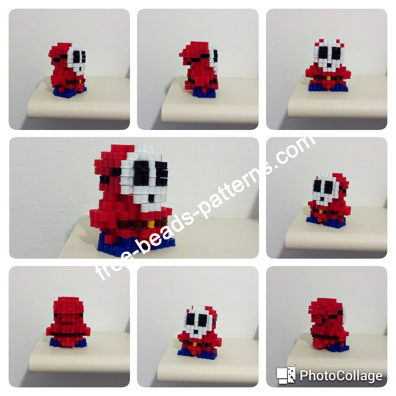 3D perler beads Shy Guy from Super Mario work photos (7)