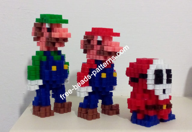 3D perler beads Shy Guy from Super Mario work photos (8)