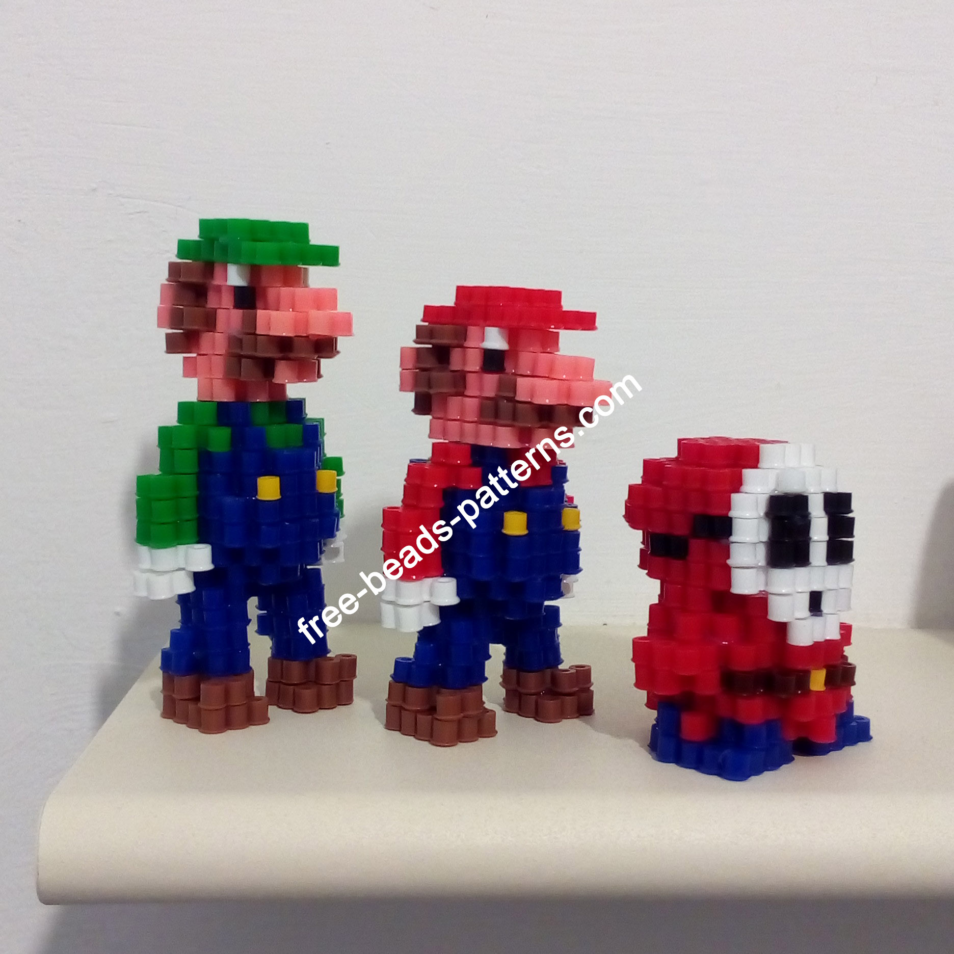 3D perler beads Shy Guy from Super Mario work photos (8)