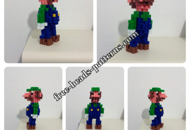 3D perler beads Super Mario Luigi work photos (6)