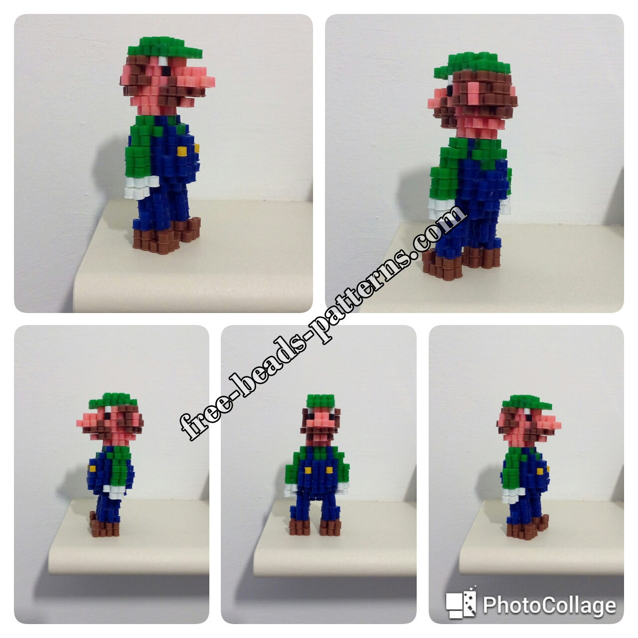3D perler beads Super Mario Luigi work photos (6)