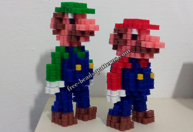 3D perler beads Super Mario Luigi work photos (7)