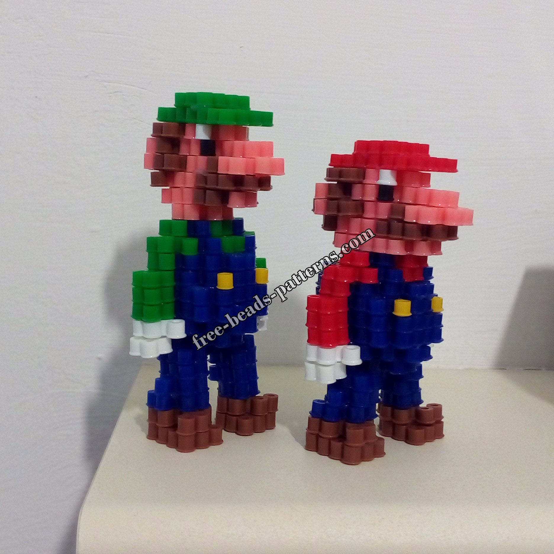 3D perler beads Super Mario Luigi work photos (7)