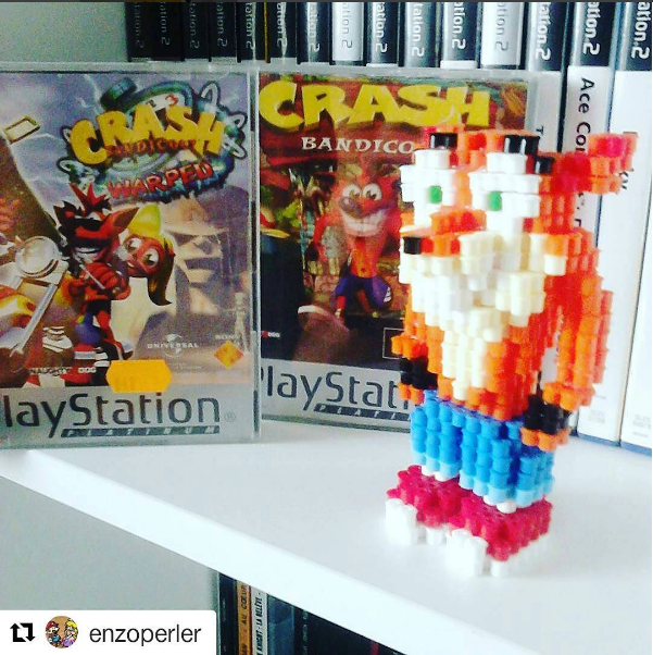 3D perler beads hama beads Crash Bandicoot by Instagram Follower enzoperler