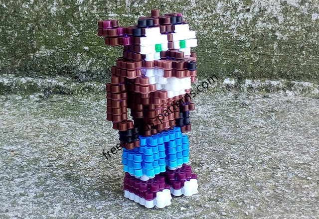 3D perler beads hama beads Crash Bandicoot work photos (11)