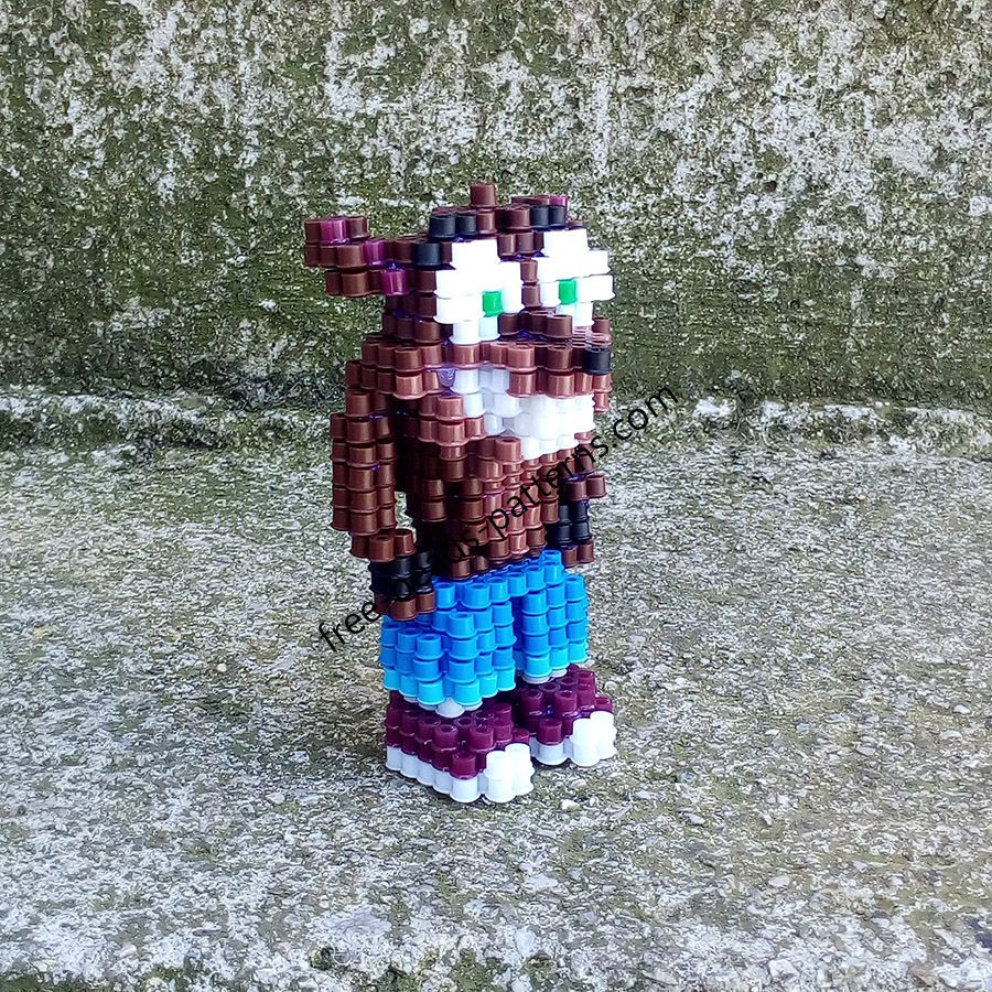 3D perler beads hama beads Crash Bandicoot work photos (11)