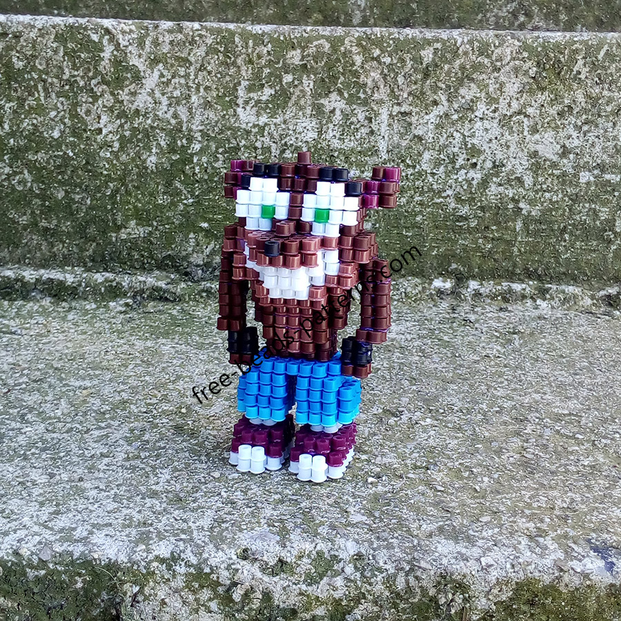 3D perler beads hama beads Crash Bandicoot work photos (12)