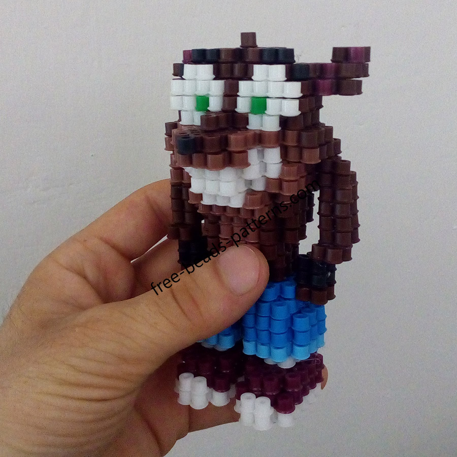 3D perler beads hama beads Crash Bandicoot work photos (4)