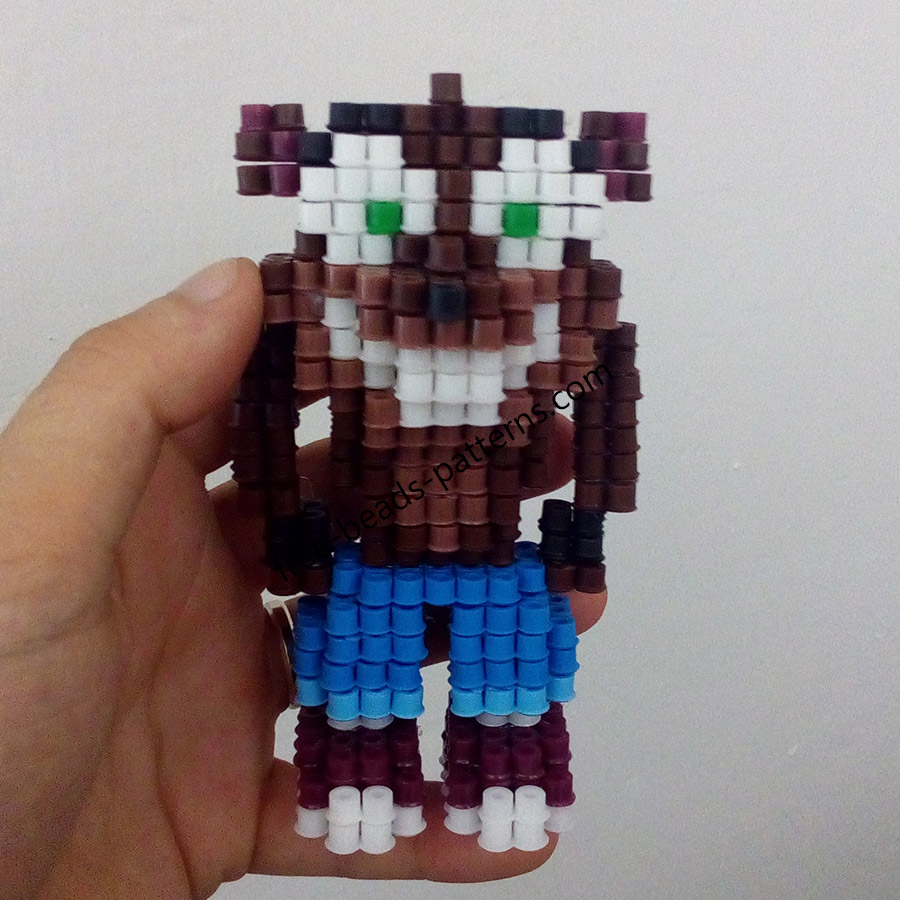 3D perler beads hama beads Crash Bandicoot work photos (7)