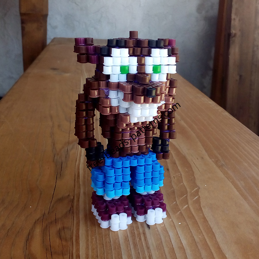 3D perler beads hama beads Crash Bandicoot work photos (8)