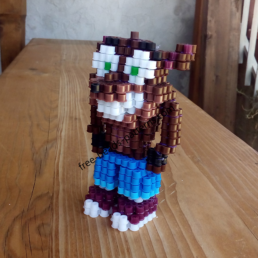 3D perler beads hama beads Crash Bandicoot work photos (9)