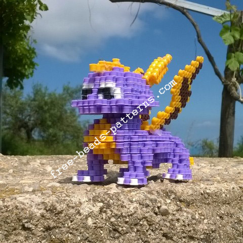 3D perler beads hama beads Spyro The Dragon PlayStation 1 (18)
