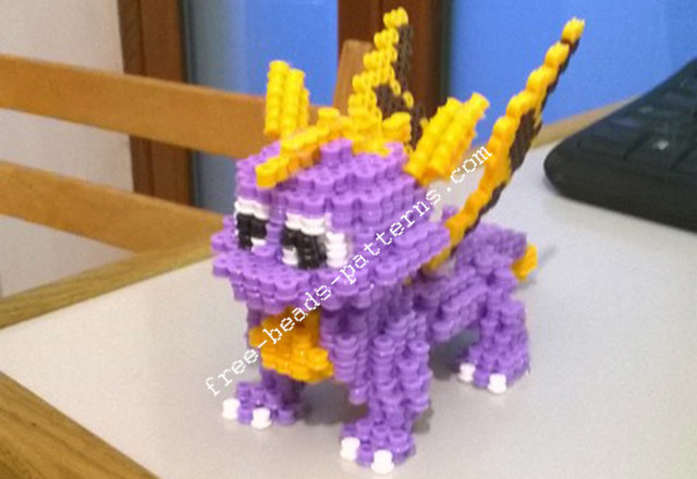 3D perler beads hama beads Spyro The Dragon PlayStation 1 (5)