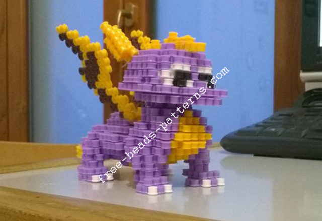 3D perler beads hama beads Spyro The Dragon PlayStation 1 (6)