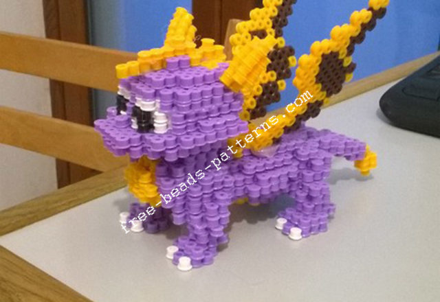 3D perler beads hama beads Spyro The Dragon PlayStation 1 (8)