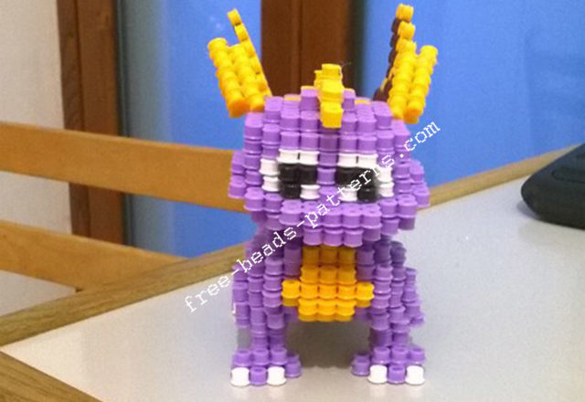 3D perler beads hama beads Spyro The Dragon PlayStation 1 (9)