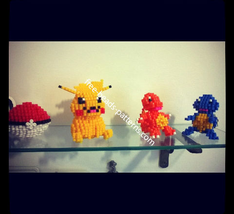 3D pixelart hama beads pokemon together photo 1