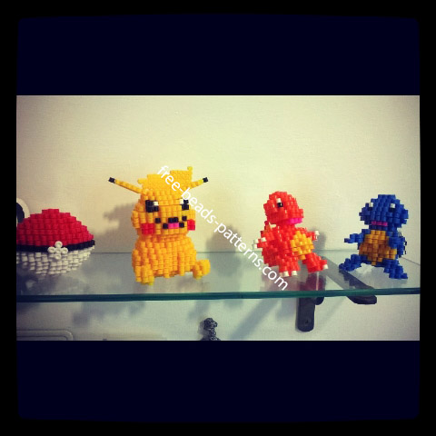 3D pixelart hama beads pokemon together photo 1