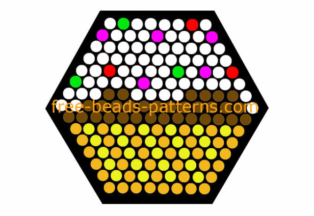 A cream cupcake free hexagon design Pyssla Shokky Bandz perler beads