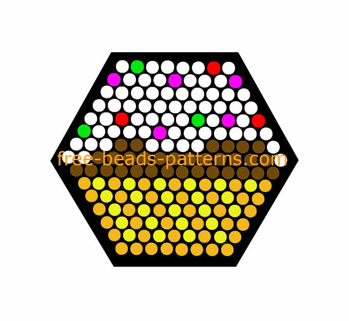 Hexagon pegboard Archives free perler beads patterns fuse beads Hama Beads