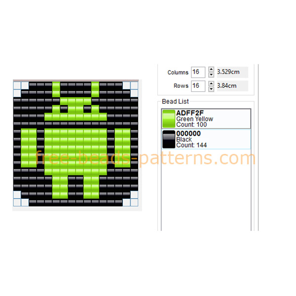 Android logo free fuse beads Hama Beads Ikea Pyssla pattern