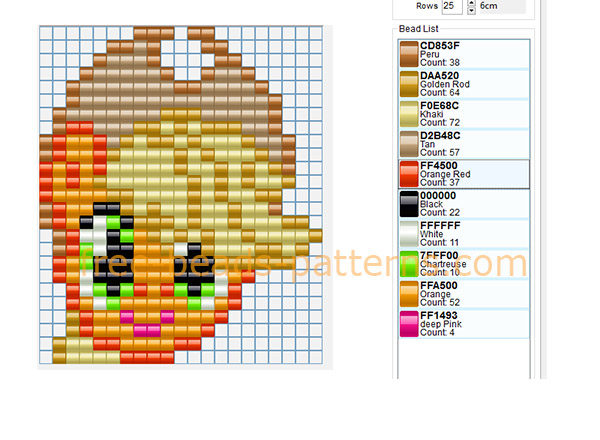 Applejack My Little Pony cartoon character free perler beads fuse beads design