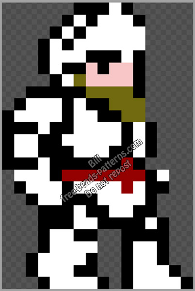 Arthur from NES Ghosts’ n Goblins free perler beads hama beads pyssla pattern 16x24