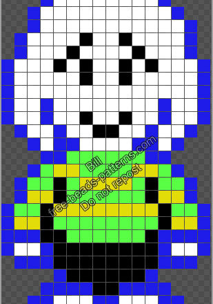 Asriel Undertale videogame character free Hama Perler pattern 16x28