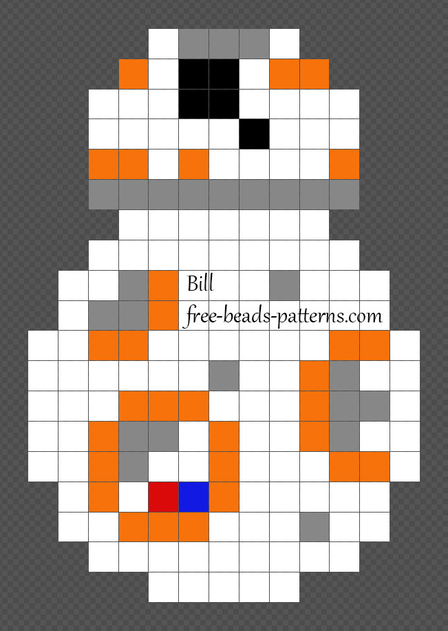 BB8 Perler Hama Beads pattern from Star Wars 13x19