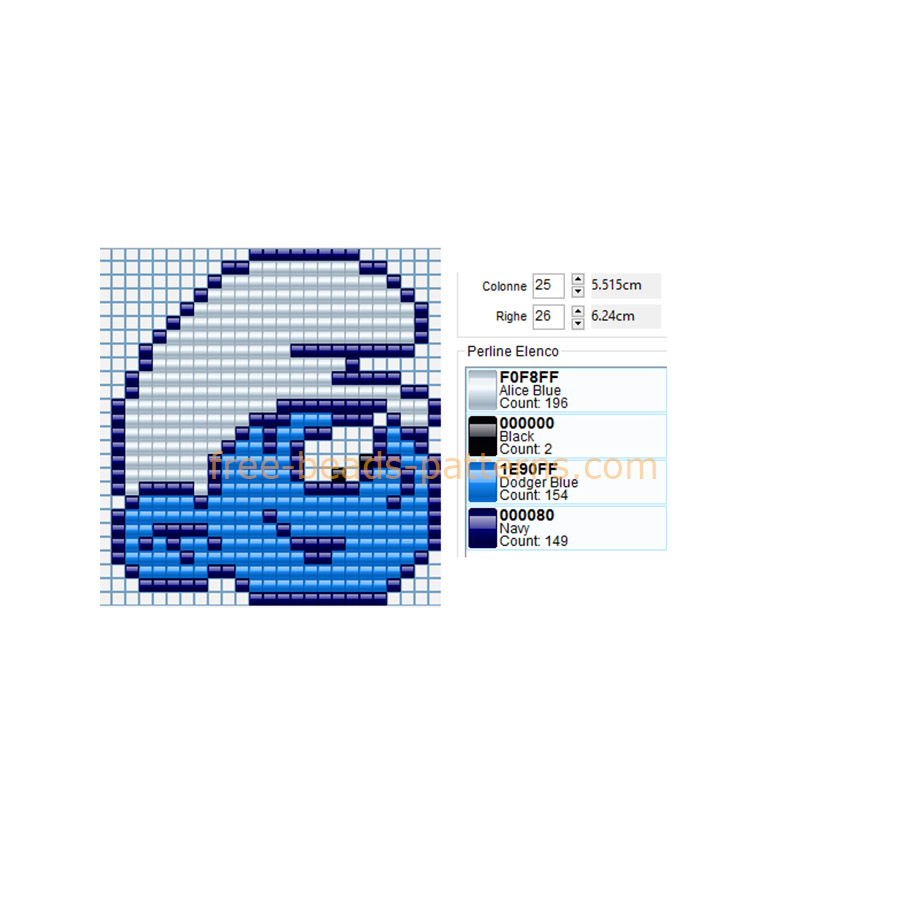 Baby Smurf from The Smurfs cartoon baby toy idea perler beads pattern Ikea Pyssla