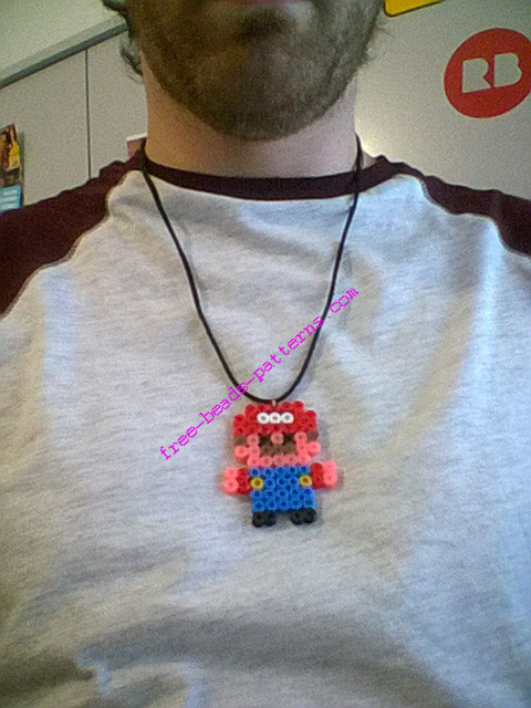 Baby Super Mario perler beads necklace photos (2)