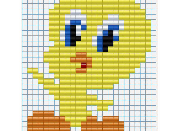 Baby Tweety Bird free perler beads Pyssla pixel art for children