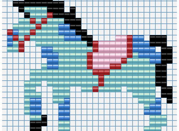 Baby aqua colored horse free iron beads pattern Playbox