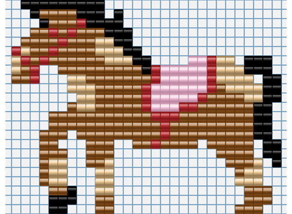 Baby brown colored horse free iron beads pattern Playbox