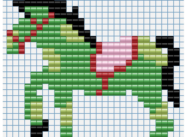 Baby green colored horse free iron beads pattern Playbox