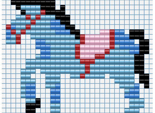 Baby light blue colored horse free iron beads pattern Playbox