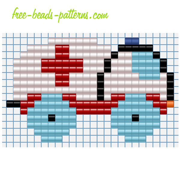 Baby toy ambulance free Pyssla Hama Beads perler beads pattern for children