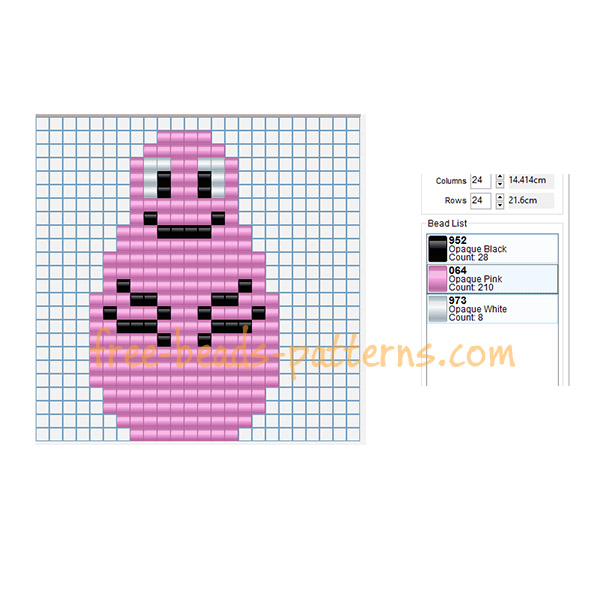 Barbapapa free Pyssla Hama Beads design for children