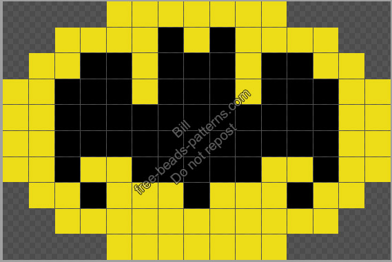 Batman logo free Hama Beads Perler pattern 15x10
