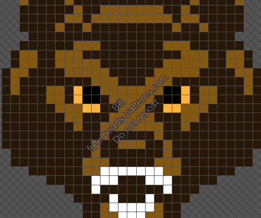 Baylor University Mascot Bear free Perler Hama Beads Artkal pattern 29x29