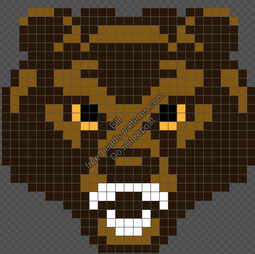 Baylor University Mascot Bear free Perler Hama Beads Artkal pattern 29x29