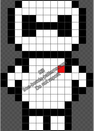 Baymax Big Hero 6 free small Hama Perler beads pattern 13x20