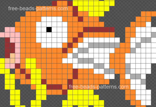 Big Magikarp 30x30 free Pokemon Hama Beads Perler pattern