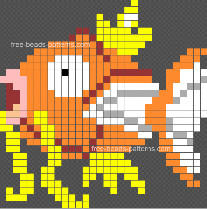 Big Magikarp 30x30 free Pokemon Hama Beads Perler pattern