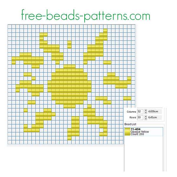 Big sun free perler beads pony beads pattern for children