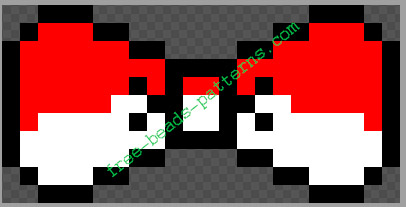 Bow tie bicolor red and white perler beads iron beads pattern