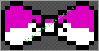 Bow tie bicolor violet and white perler beads iron beads pattern